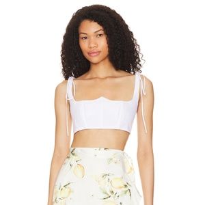 For Love and Lemons Layla White Crop Top XS